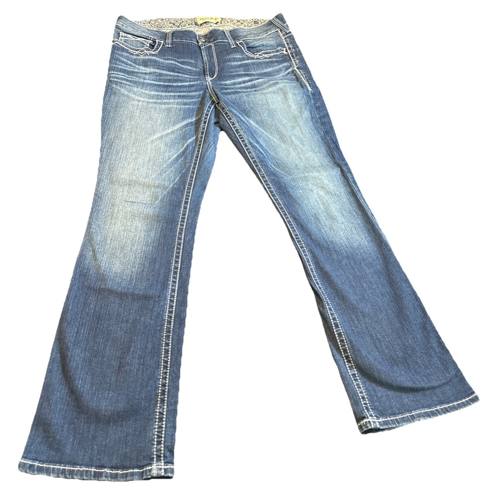 Ariat R.E.A.L. Denim‎ Jeans Womens 40x34 Dark Wash Bootcut Western Cowboy
